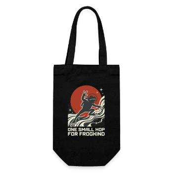 One Small Hop For Frogkind Space Frog Astronaut - Gift Bag for Bottles - black - Front