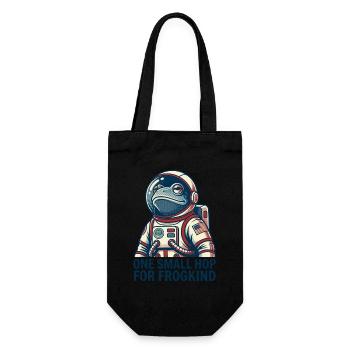 One Small Hop For Frogkind Space Frog Astronaut - Gift Bag for Bottles - black - Front