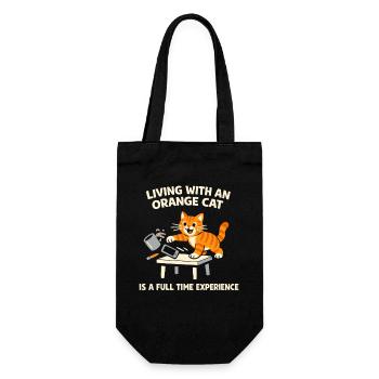 Orange Cat Chaos Funny Cat Orange Tabby Meme - Gift Bag for Bottles - black - Front
