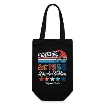 1956 Vintage Birthday Gift 70th Birthday 70 Years - Gift Bag for Bottles - black - Front