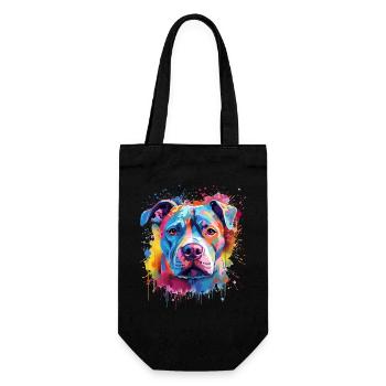 Chien coloré Pitbull Splash Art - Sac à bouteille - noir - Devant