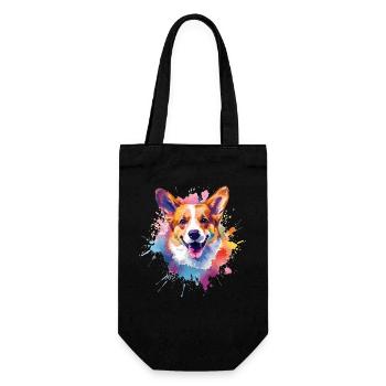 Splash art coloré Pembroke Welsh Corgi Dog - Sac à bouteille - noir - Devant