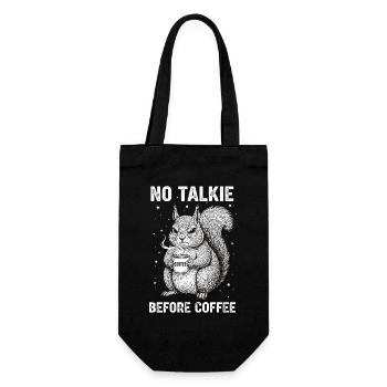 No conversation in front of coffee lover squirrel - Gift Bag for Bottles - black - Front