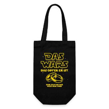 JGA Das Wars. Das Opfer er ist - Bier saufen - Geschenkbeutel für Flaschen - Schwarz - Vorne