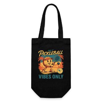 Pickleball-Seele von Pickleball-Vibes nur lustig - Geschenkbeutel für Flaschen - Schwarz - Vorne