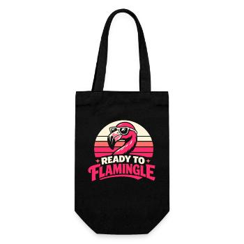Ready to Flamingle - Geschenkbeutel für Flaschen - Schwarz - Vorne