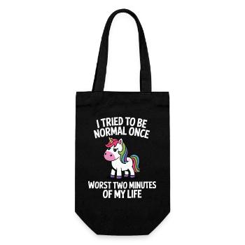 Unexpectedly Normal: Unicorn Joke Gift - Gift Bag for Bottles - black - Front