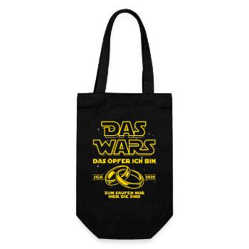 JGA 2026 Das Wars. Das Opfer ich bin - Heiraten - Geschenkbeutel für Flaschen - Schwarz - Vorne