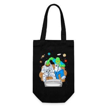 Alien Astronaut Gaming Shirt - Gift Bag for Bottles - black - Front
