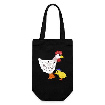 Farbiges Huhn mit Küken Ostern Kinder - Geschenkbeutel für Flaschen - Schwarz - Vorne