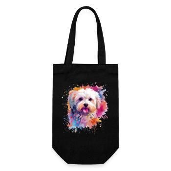 Colorful Maltese Dog Splash Art - Gift Bag for Bottles - black - Front