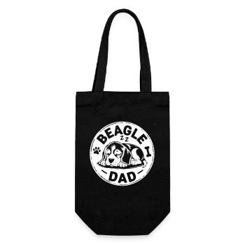  Beagle Dad Schlafender Beagle Hund Beagle Vater - Geschenkbeutel für Flaschen - Schwarz - Vorne