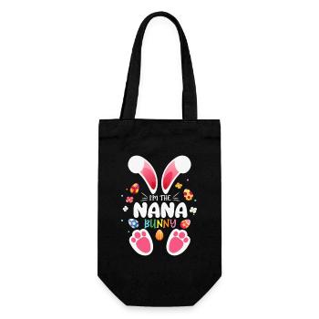 Nana-Hase-Oster-Anhänger - Geschenkbeutel für Flaschen - Schwarz - Vorne
