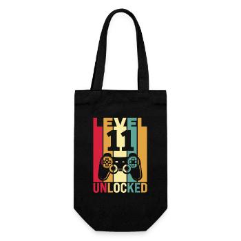Level Up, freigeschalteter Retro-Controller - Geschenkbeutel für Flaschen - Schwarz - Vorne