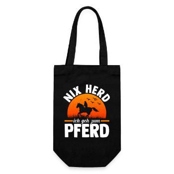 Reiten Pferdeliebhaber Reiterhof Pferde - Geschenkbeutel für Flaschen - Schwarz - Vorne