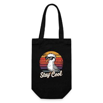  Stay Cool Lustige Moewe Mit Sonnenbrille Retro - Geschenkbeutel für Flaschen - Schwarz - Vorne