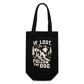 Wenn Sie sich verloren haben, folgen Sie dem Hunde-Wanderdesign. - Geschenkbeutel für Flaschen - Schwarz - Vorne