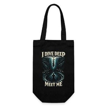 Apnoetauchen Freitauchen I Dive Deep To Meet Me - Geschenkbeutel für Flaschen - Schwarz - Vorne