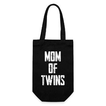Mom Of Twins - Geschenkbeutel für Flaschen - Schwarz - Vorne