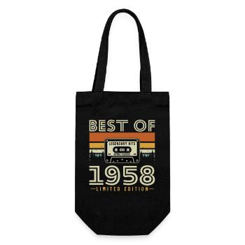 1958 Vintage Retro Birthday Gift - Gift Bag for Bottles - black - Front