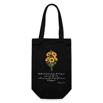 Christliche Sonnenblume Positivität Gott Religion - Geschenkbeutel für Flaschen - Schwarz - Vorne