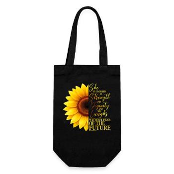 Christliche Sonnenblume Positivität Gott Religion - Geschenkbeutel für Flaschen - Schwarz - Vorne