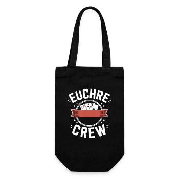 Euchre Crew Card Game Round - Gift Bag for Bottles - black - Front