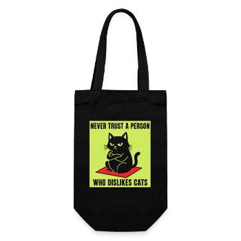 Never trust cat haters - Gift Bag for Bottles - black - Front