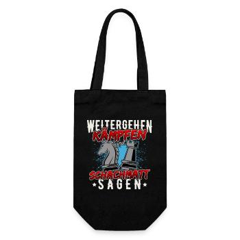 Weitergehen Kämpfen Schachmatt Sagen / Schach  - Geschenkbeutel für Flaschen - Schwarz - Vorne