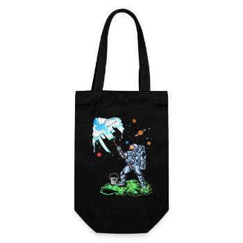 Astronaute peignant la chemise spatiale - Sac à bouteille - noir - Devant
