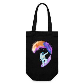 Astronauten-Surf-Raum-Shirt - Geschenkbeutel für Flaschen - Schwarz - Vorne