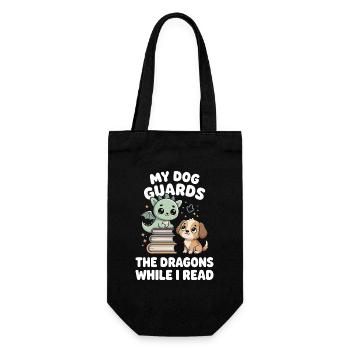 Funny DogsFantasy Novel Fairy Tale Reader Dragon - Gift Bag for Bottles - black - Front