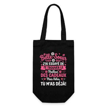 Belle-Soeur Tu m’as déjà Cadeaux - Sac à bouteille - noir - Devant
