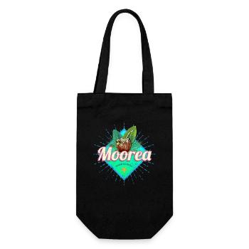 Moorea French Polynesia Island Souvenir - Gift Bag for Bottles - black - Front