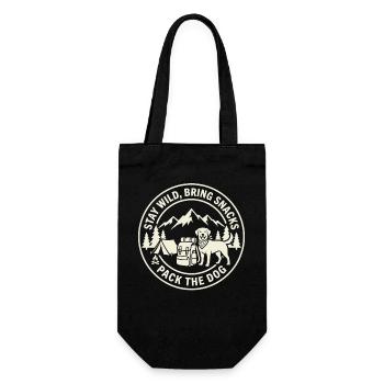 Stay Wild Bring Snacks Pack The Dog Design - Gift Bag for Bottles - black - Front