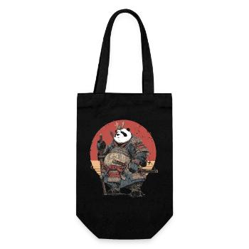 Panda Samurai in Sturdy Armor - Gift Bag for Bottles - black - Front