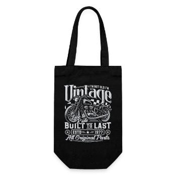 1977 Vintage Birthday Vintage Motorcycle Gift - Gift Bag for Bottles - black - Front