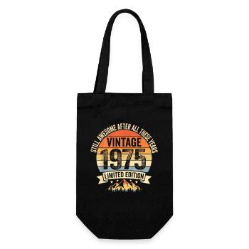 Jahrgang 1975 Retro Geburtstags Design  - Geschenkbeutel für Flaschen - Schwarz - Vorne