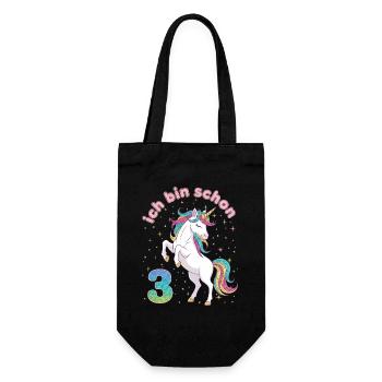 3rd Birthday Unicorn Girl I'm already 3 - Gift Bag for Bottles - black - Front