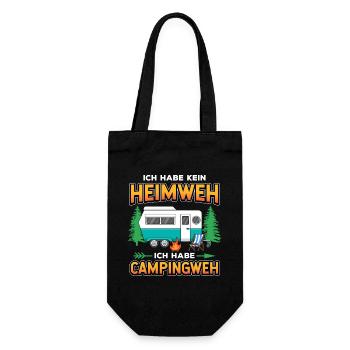 Campingweh – Wohnwagen Camping  Spruch - Geschenkbeutel für Flaschen - Schwarz - Vorne