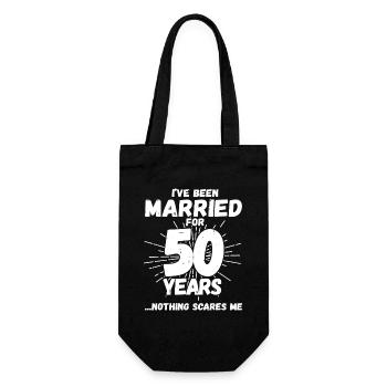 50 ans de mariage - Rien ne me fait peur - Sac à bouteille - noir - Devant