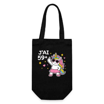 Unicorn 59+ in celebration Rainbow - Gift Bag for Bottles - black - Front