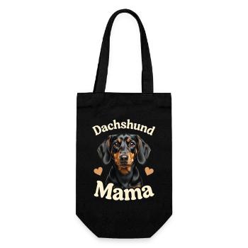 Dachshund Mom Heart Portrait Dachshund - Gift Bag for Bottles - black - Front