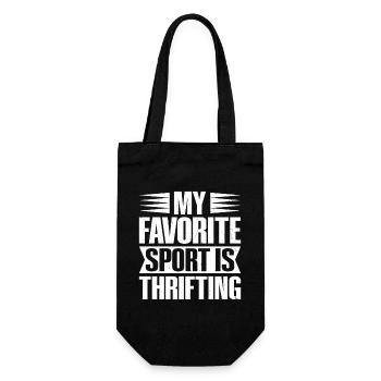 Thrift Shop My Favorite Sport Love Thrifting - Geschenkbeutel für Flaschen - Schwarz - Vorne