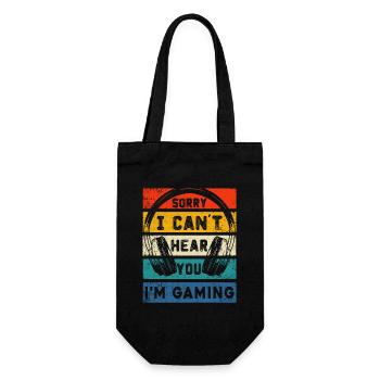 Tut mir leid, ich kann dich nicht hören, ich spiele nur - Geschenkbeutel für Flaschen - Schwarz - Vorne