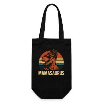 Mamasaurus Mama Mutter Geschenkidee Humor Lustig - Geschenkbeutel für Flaschen - Schwarz - Vorne