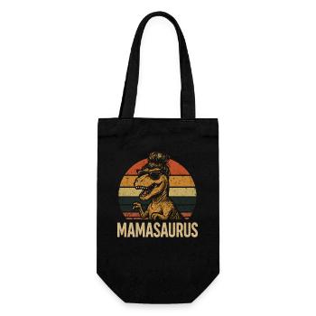 Mamasaurus Mama Mutter Geschenkidee Humor Lustig - Geschenkbeutel für Flaschen - Schwarz - Vorne