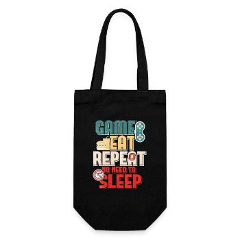 Game Eat Repeat No Sleep Gamer Quote - Gift Bag for Bottles - black - Front