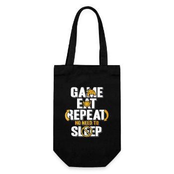 Game Eat Repeat – No Sleep Gamer - Gift Bag for Bottles - black - Front