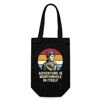 Amelia Earhart The adventure is worthwhile - Gift Bag for Bottles - black - Front